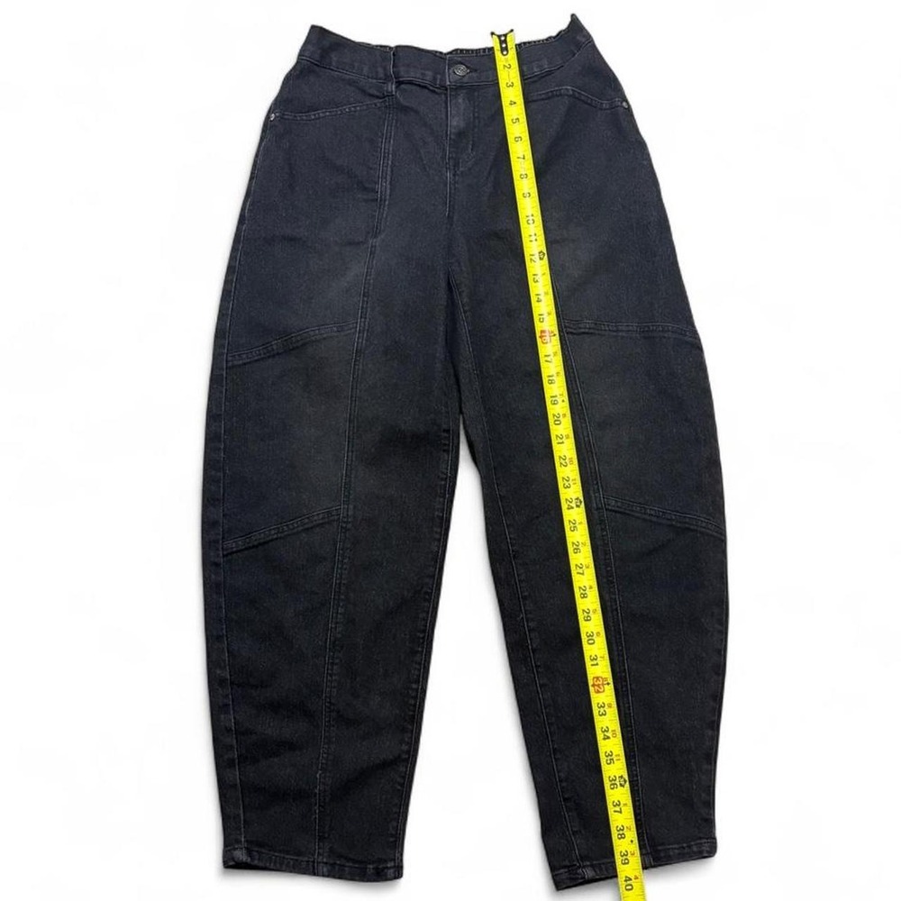Black Barrel Leg Jeans Madden NYC Front Seam Balloon Pants Skater Grunge Size M - Picture 4 of 8